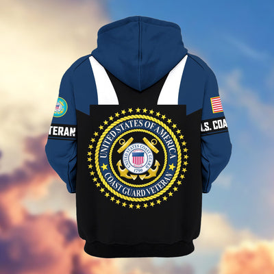 Premium US Veterans Zip Hoodie, Gifts For US Veterans, Gifts On Father's Day, Veterans Day.