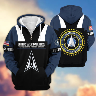 Premium US Veterans Zip Hoodie, Gifts For US Veterans, Gifts On Father's Day, Veterans Day.