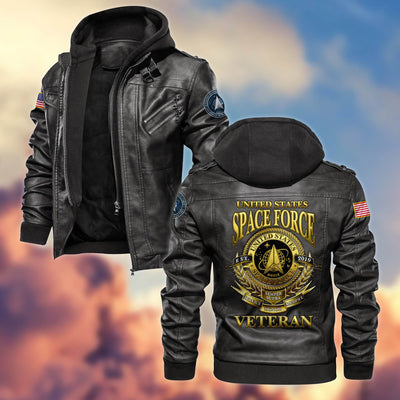 Premium US Veterans Leather Jacket, Gifts For US Veterans, Gifts For US Veterans, Gifts On Father's Day, Veterans Day