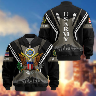 Premium US Veterans Bomber Jacket, Gifts For US Veterans, Gifts On Father's Day, Veterans Day.
