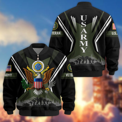 Premium US Veterans Bomber Jacket, Gifts For US Veterans, Gifts On Father's Day, Veterans Day.