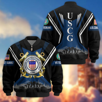 Premium US Veterans Bomber Jacket, Gifts For US Veterans, Gifts On Father's Day, Veterans Day.