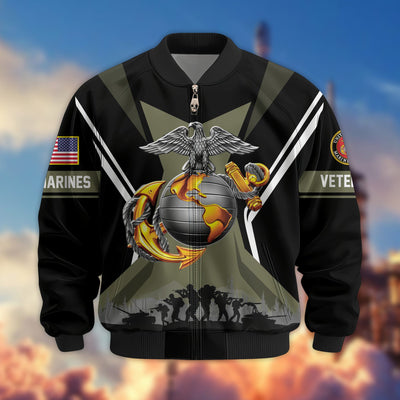Premium US Veterans Bomber Jacket, Gifts For US Veterans, Gifts On Father's Day, Veterans Day.