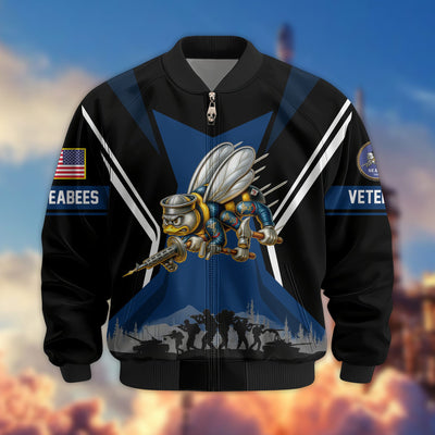 Premium US Veterans Bomber Jacket, Gifts For US Veterans, Gifts On Father's Day, Veterans Day.