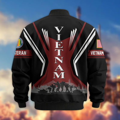 Premium US Veterans Bomber Jacket, Gifts For US Veterans, Gifts On Father's Day, Veterans Day.