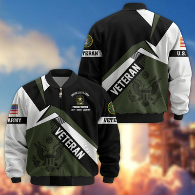 Premium US Veterans Bomber Jacket, Gifts For US Veterans, Gifts On Father's Day, Veterans Day.