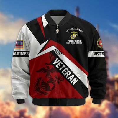 Premium US Veterans Bomber Jacket, Gifts For US Veterans, Gifts On Father's Day, Veterans Day.