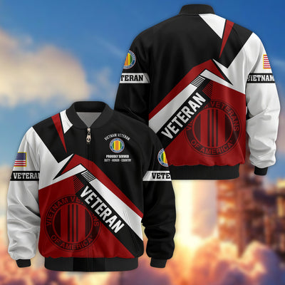 Premium US Veterans Bomber Jacket, Gifts For US Veterans, Gifts On Father's Day, Veterans Day.