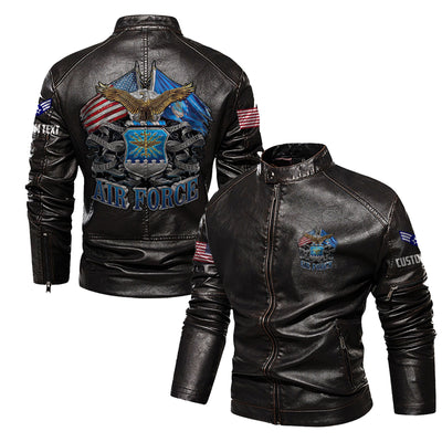 Premium Personalized USAF Veteran Leather Jacket, Gifts For Air Force Veteran, Gifts On Father's Day, Veterans Day.