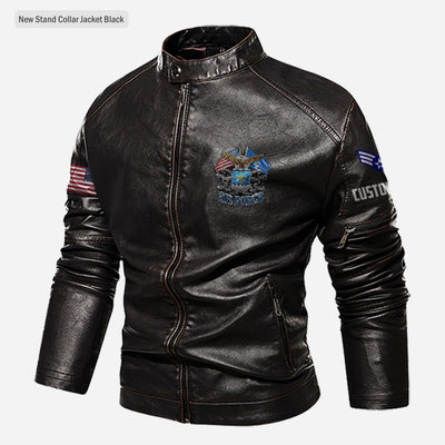 Premium Personalized USAF Veteran Leather Jacket, Gifts For Air Force Veteran, Gifts On Father's Day, Veterans Day.