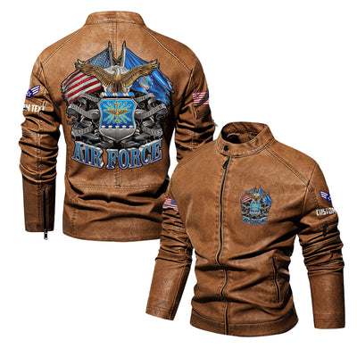 Premium Personalized USAF Veteran Leather Jacket, Gifts For Air Force Veteran, Gifts On Father's Day, Veterans Day.