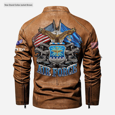 Premium Personalized USAF Veteran Leather Jacket, Gifts For Air Force Veteran, Gifts On Father's Day, Veterans Day.