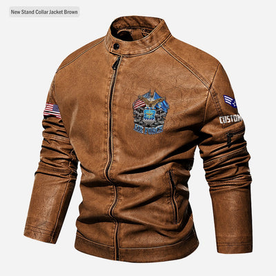 Premium Personalized USAF Veteran Leather Jacket, Gifts For Air Force Veteran, Gifts On Father's Day, Veterans Day.