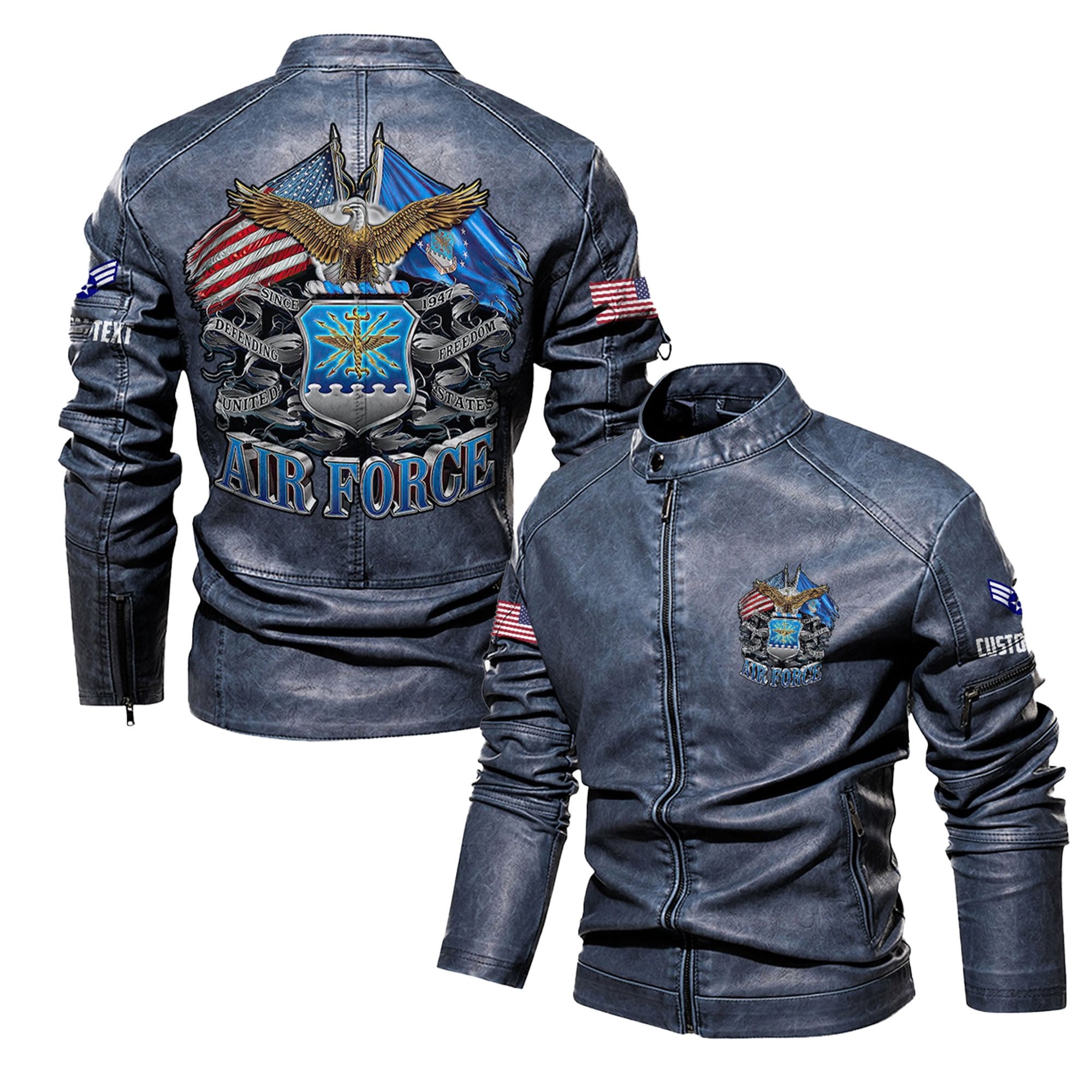 Premium Personalized USAF Veteran Leather Jacket, Gifts For Air Force Veteran, Gifts On Father's Day, Veterans Day.