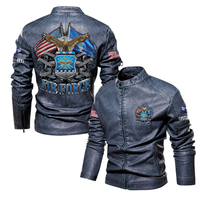 Premium Personalized USAF Veteran Leather Jacket, Gifts For Air Force Veteran, Gifts On Father's Day, Veterans Day.