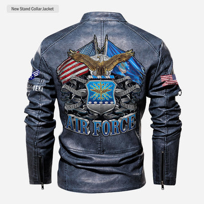 Premium Personalized USAF Veteran Leather Jacket, Gifts For Air Force Veteran, Gifts On Father's Day, Veterans Day.