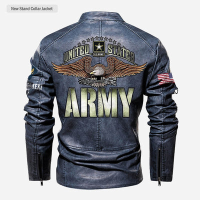 Premium Personalized US Army Veteran Leather Jacket, Gifts For Army Veteran, Gifts On Father's Day, Veterans Day.