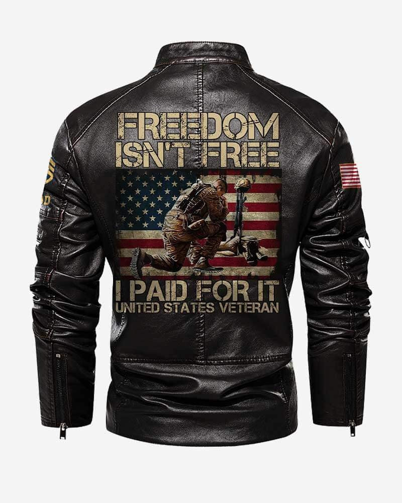Premium Personalized US Army Veteran Leather Jacket, Gifts For Army Veteran, Gifts On Father's Day, Veterans Day.