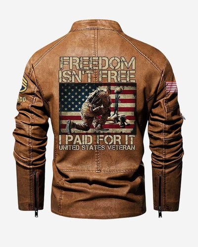 Premium Personalized US Army Veteran Leather Jacket, Gifts For Army Veteran, Gifts On Father's Day, Veterans Day.