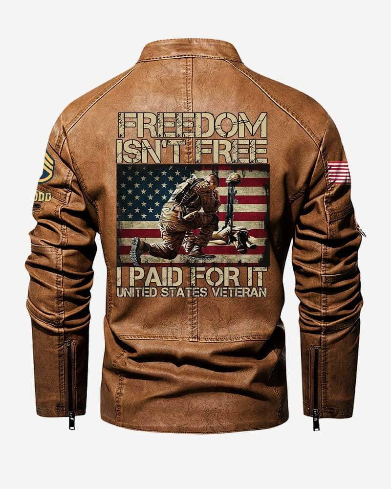Premium Personalized US Army Veteran Leather Jacket, Gifts For Army Veteran, Gifts On Father's Day, Veterans Day.