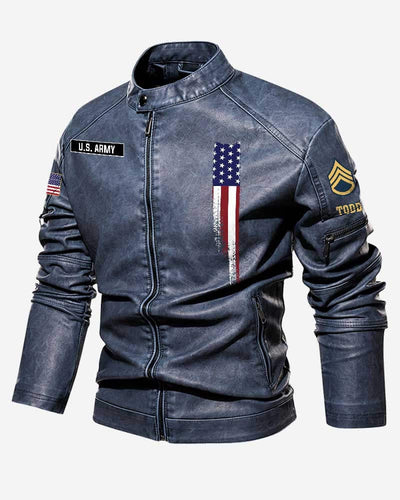 Premium Personalized US Army Veteran Leather Jacket, Gifts For Army Veteran, Gifts On Father's Day, Veterans Day.