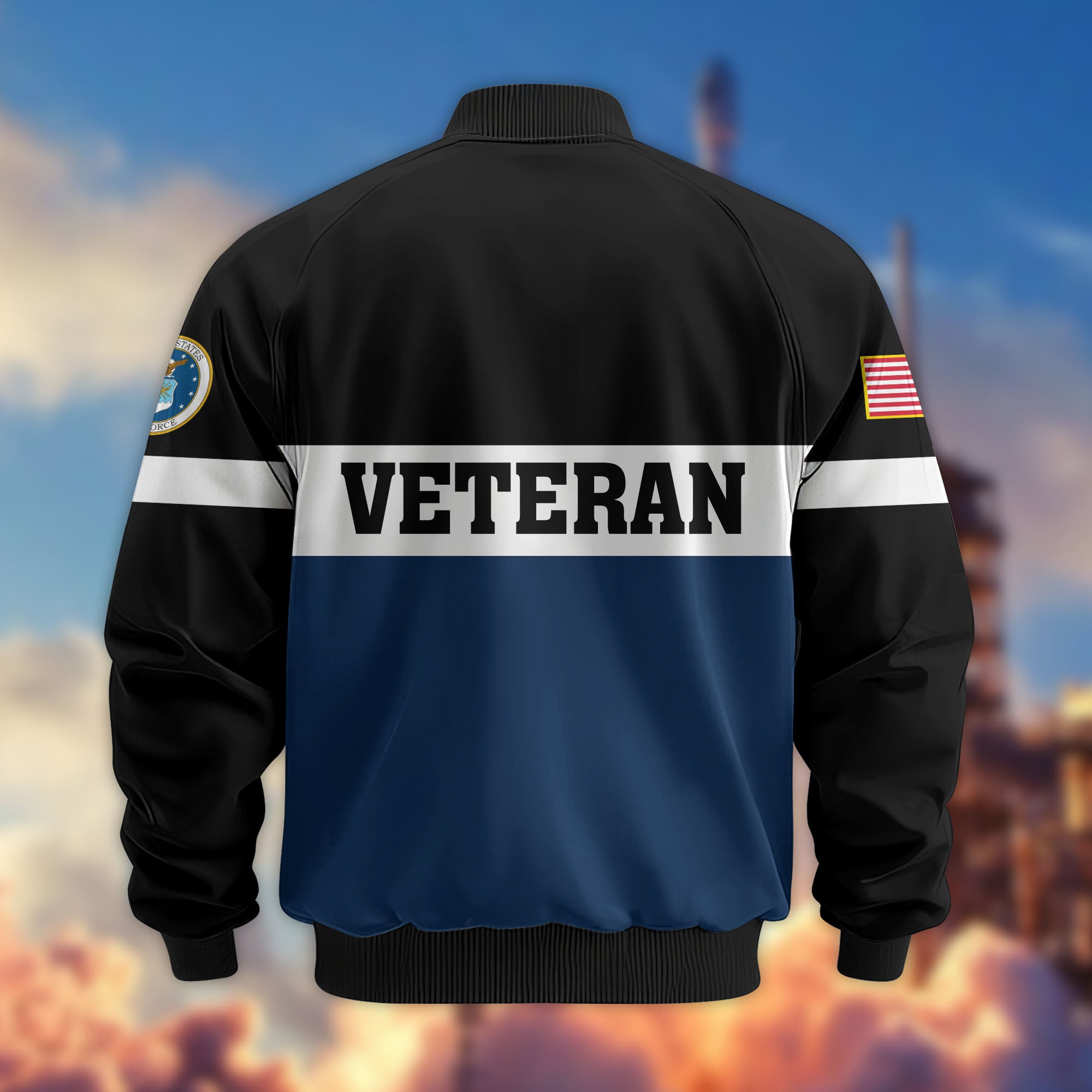 Premium US Veterans Bomber Jacket, Gifts For US Veterans, Gifts On Father's Day, Veterans Day.