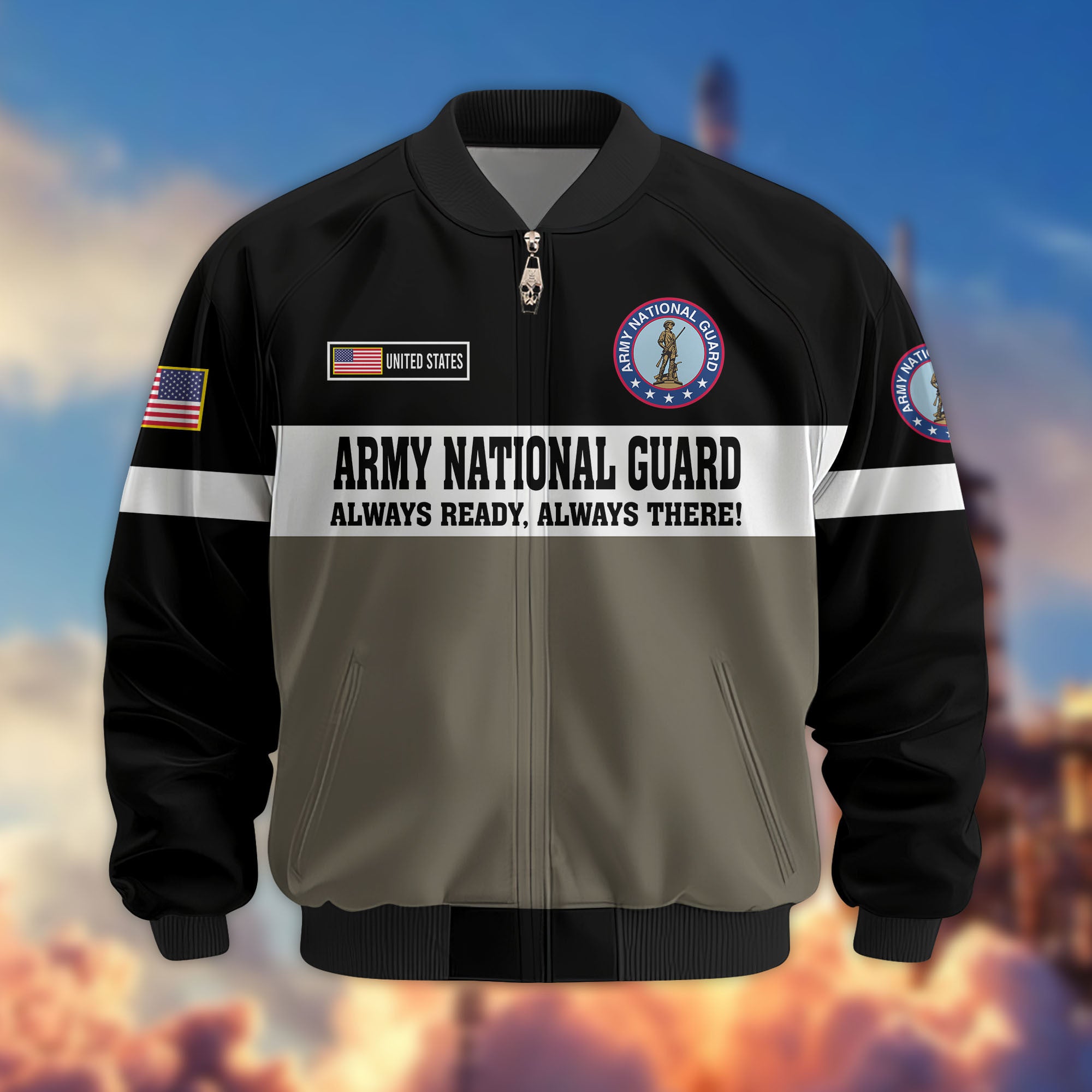 Premium US Veterans Bomber Jacket, Gifts For US Veterans, Gifts On Father's Day, Veterans Day.