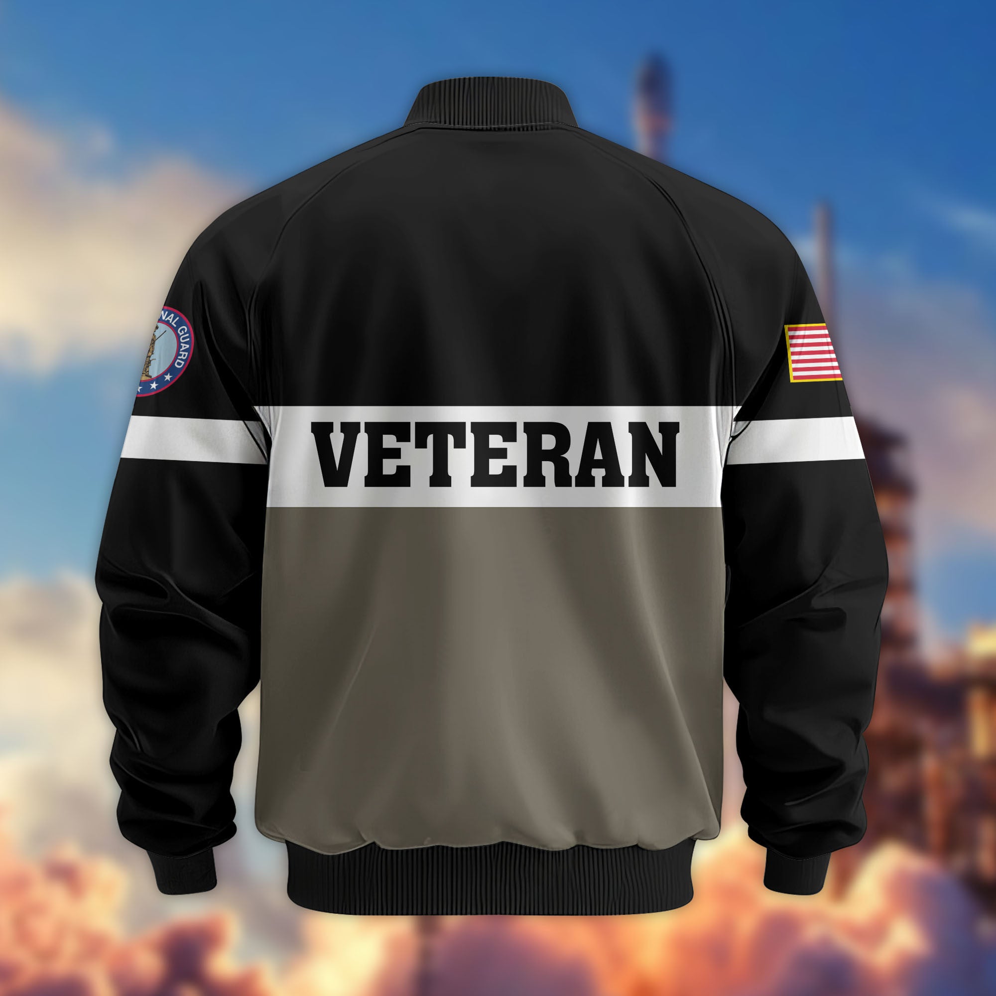 Premium US Veterans Bomber Jacket, Gifts For US Veterans, Gifts On Father's Day, Veterans Day.