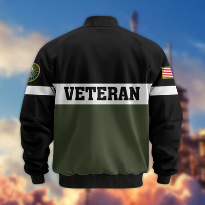 Premium US Veterans Bomber Jacket, Gifts For US Veterans, Gifts On Father's Day, Veterans Day.
