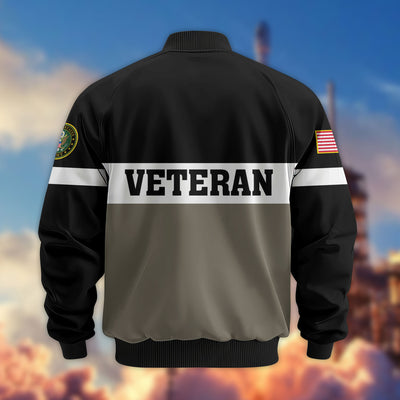Premium US Veterans Bomber Jacket, Gifts For US Veterans, Gifts On Father's Day, Veterans Day.