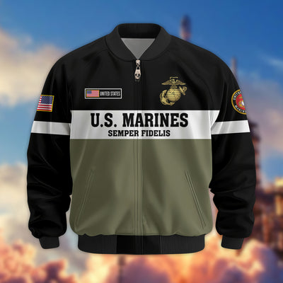 Premium US Veterans Bomber Jacket, Gifts For US Veterans, Gifts On Father's Day, Veterans Day.