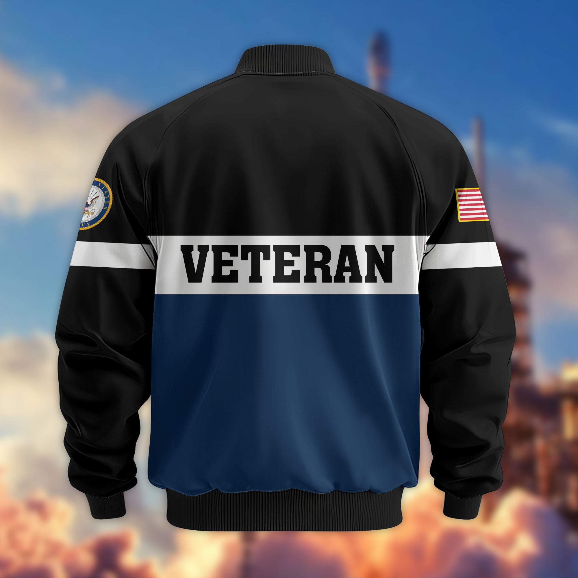 Premium US Veterans Bomber Jacket, Gifts For US Veterans, Gifts On Father's Day, Veterans Day.