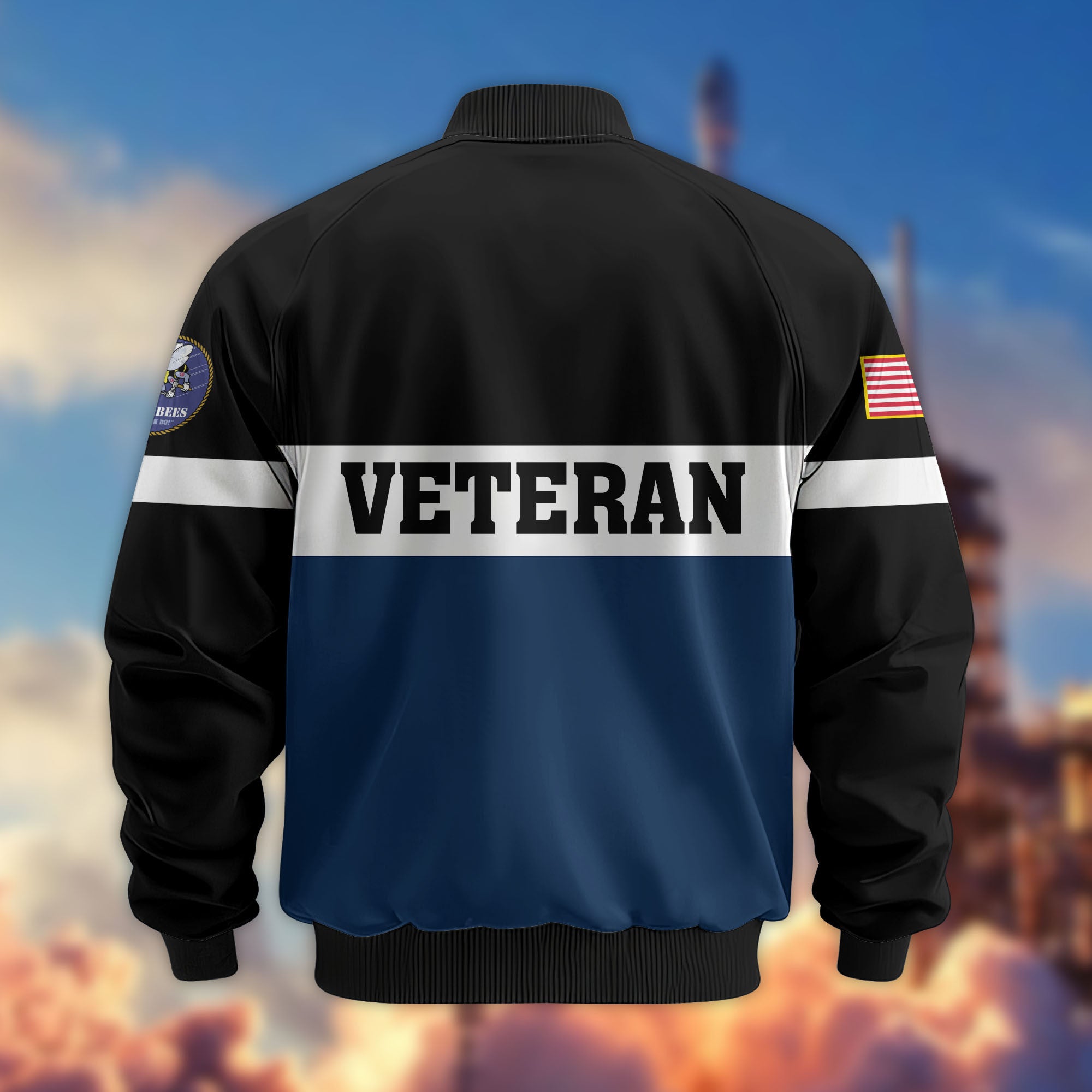 Premium US Veterans Bomber Jacket, Gifts For US Veterans, Gifts On Father's Day, Veterans Day.