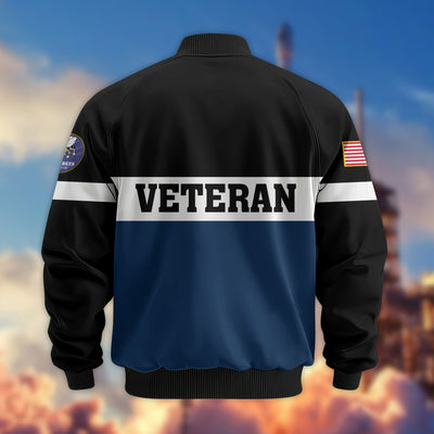 Premium US Veterans Bomber Jacket, Gifts For US Veterans, Gifts On Father's Day, Veterans Day.