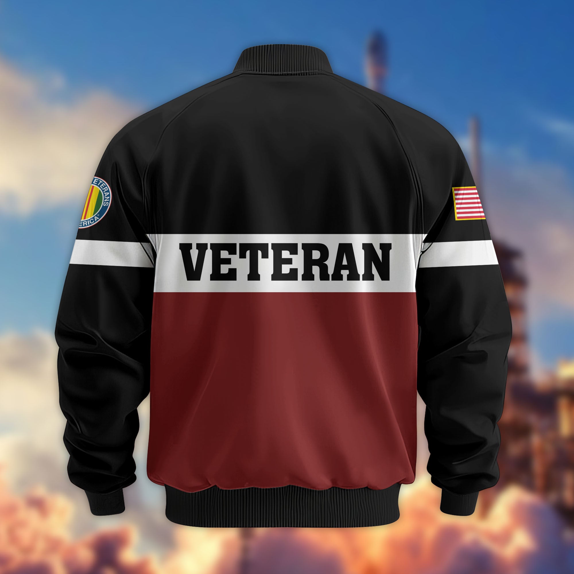 Premium US Veterans Bomber Jacket, Gifts For US Veterans, Gifts On Father's Day, Veterans Day.