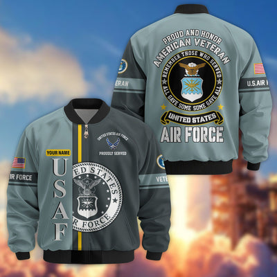Premium Personalized US Veterans Bomber Jacket, Gifts For US Veterans, Gifts On Father's Day, Veterans Day.