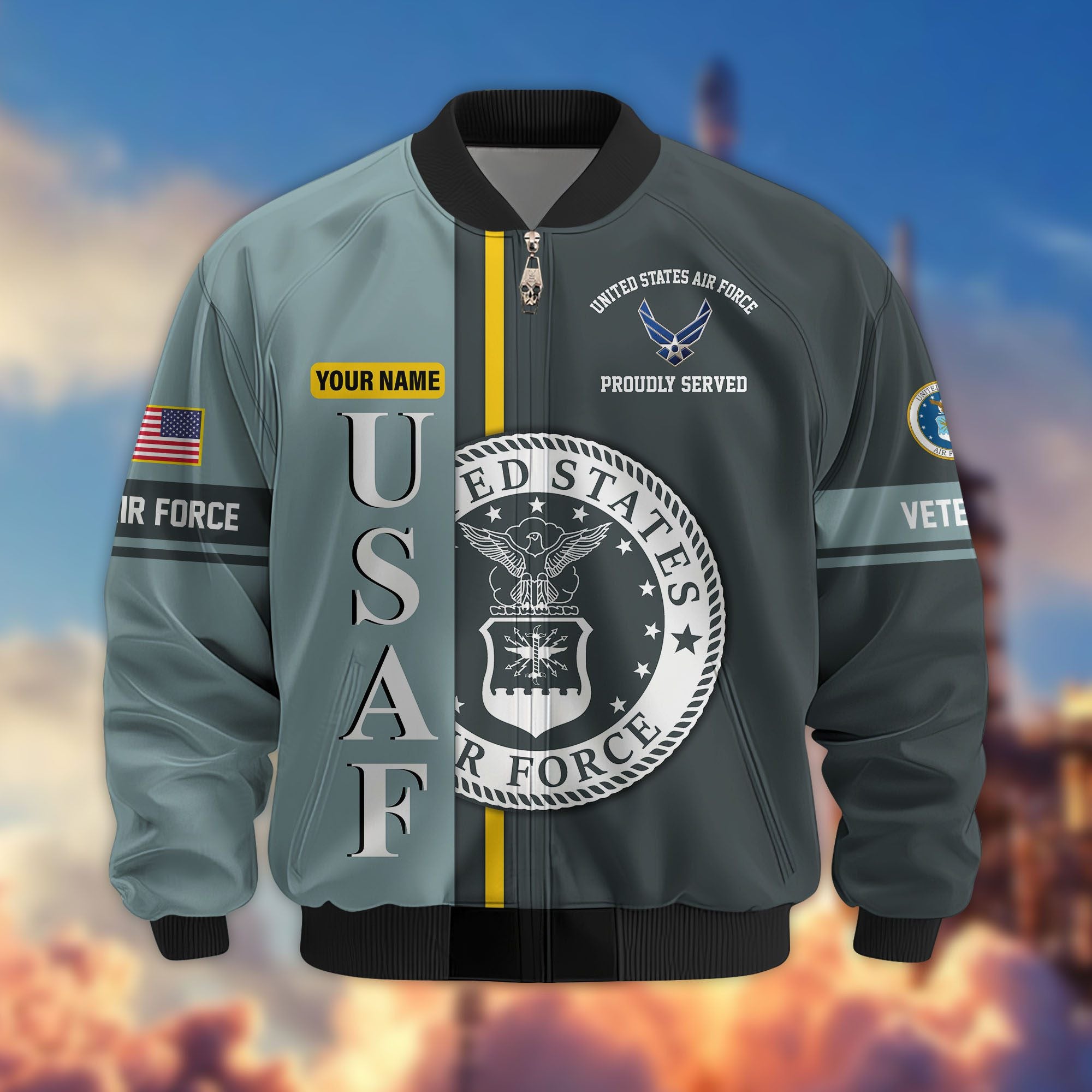 Premium Personalized US Veterans Bomber Jacket, Gifts For US Veterans, Gifts On Father's Day, Veterans Day.