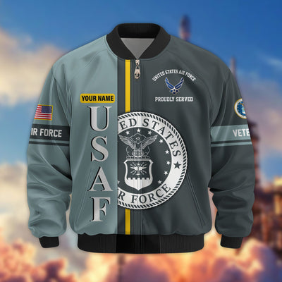 Premium Personalized US Veterans Bomber Jacket, Gifts For US Veterans, Gifts On Father's Day, Veterans Day.