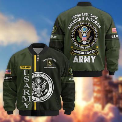 Premium Personalized US Veterans Bomber Jacket, Gifts For US Veterans, Gifts On Father's Day, Veterans Day.