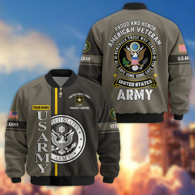 Premium Personalized US Veterans Bomber Jacket, Gifts For US Veterans, Gifts On Father's Day, Veterans Day.
