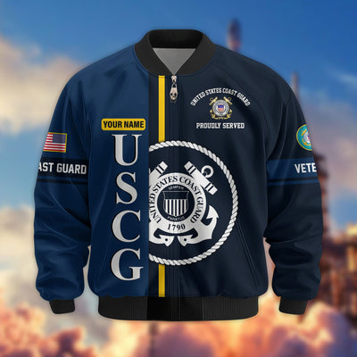 Premium Personalized US Veterans Bomber Jacket, Gifts For US Veterans, Gifts On Father's Day, Veterans Day.