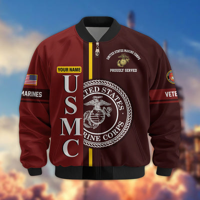 Premium Personalized US Veterans Bomber Jacket, Gifts For US Veterans, Gifts On Father's Day, Veterans Day.
