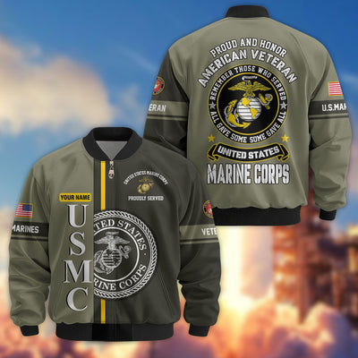 Premium Personalized US Veterans Bomber Jacket, Gifts For US Veterans, Gifts On Father's Day, Veterans Day.