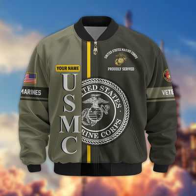 Premium Personalized US Veterans Bomber Jacket, Gifts For US Veterans, Gifts On Father's Day, Veterans Day.