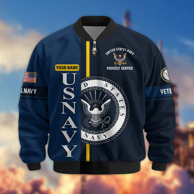 Premium Personalized US Veterans Bomber Jacket, Gifts For US Veterans, Gifts On Father's Day, Veterans Day.