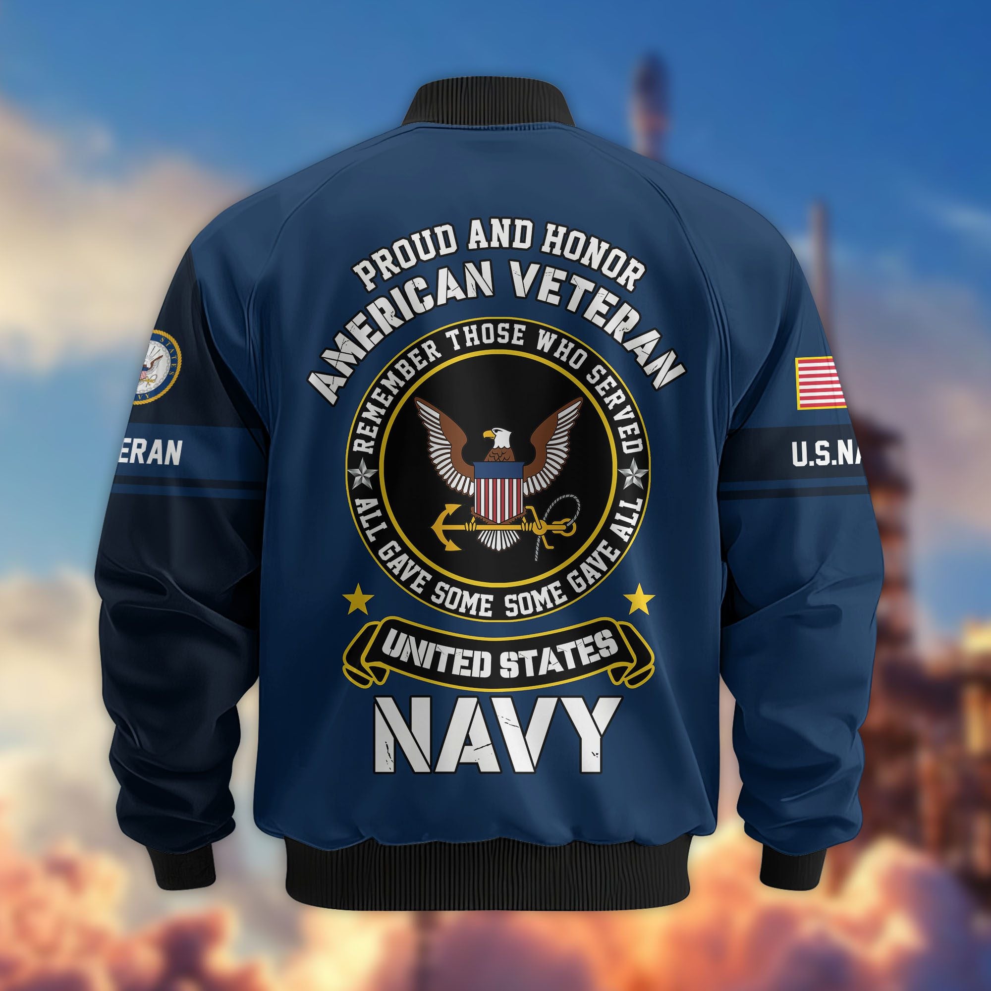 Premium Personalized US Veterans Bomber Jacket, Gifts For US Veterans, Gifts On Father's Day, Veterans Day.
