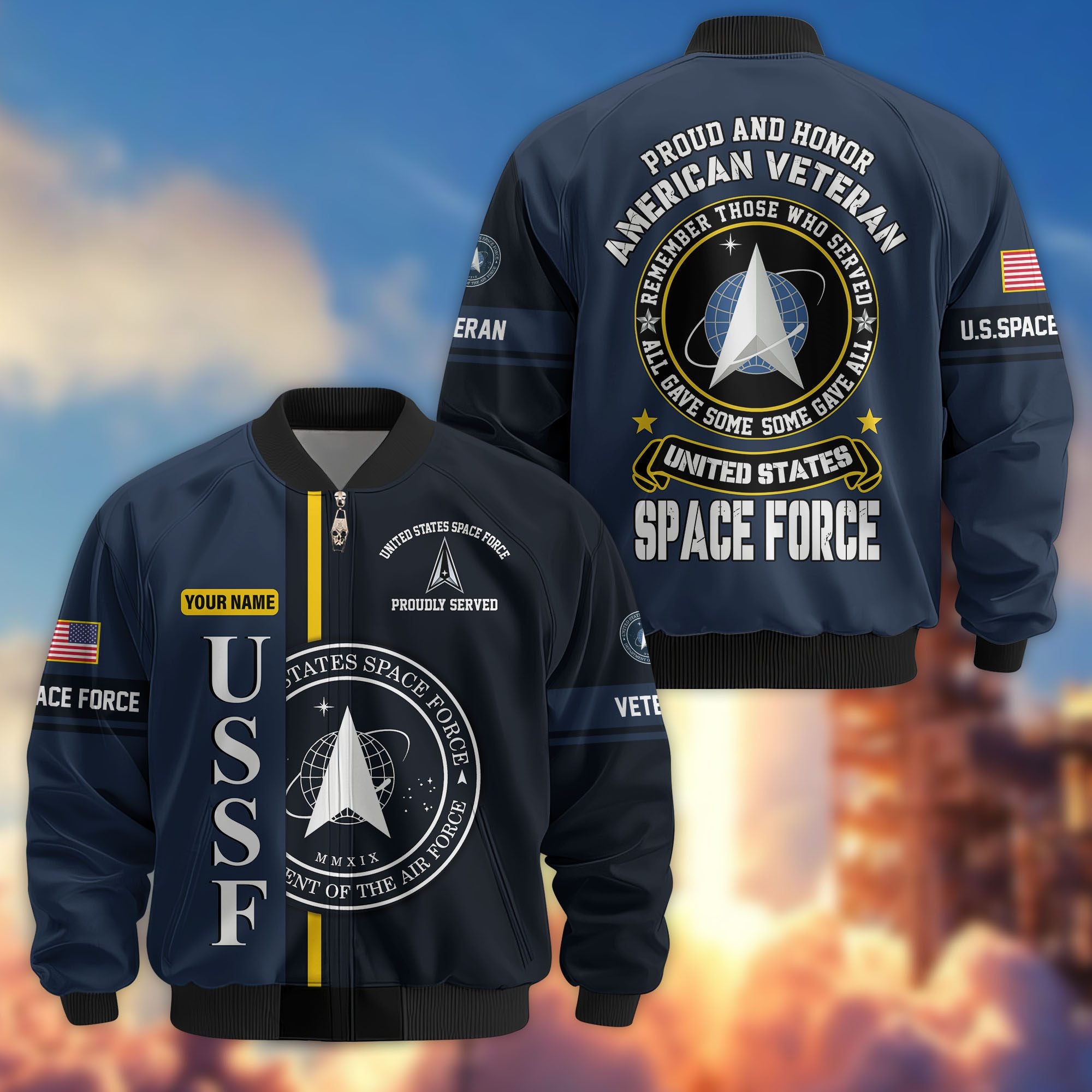 Premium Personalized US Veterans Bomber Jacket, Gifts For US Veterans, Gifts On Father's Day, Veterans Day.