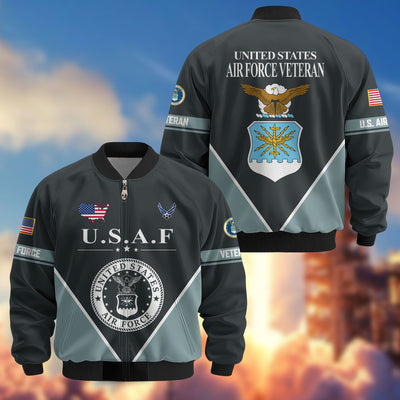 Premium US Veterans Bomber Jacket, Gifts For US Veterans, Gifts On Father's Day, Veterans Day.