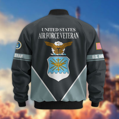 Premium US Veterans Bomber Jacket, Gifts For US Veterans, Gifts On Father's Day, Veterans Day.