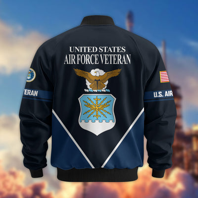 Premium US Veterans Bomber Jacket, Gifts For US Veterans, Gifts On Father's Day, Veterans Day.
